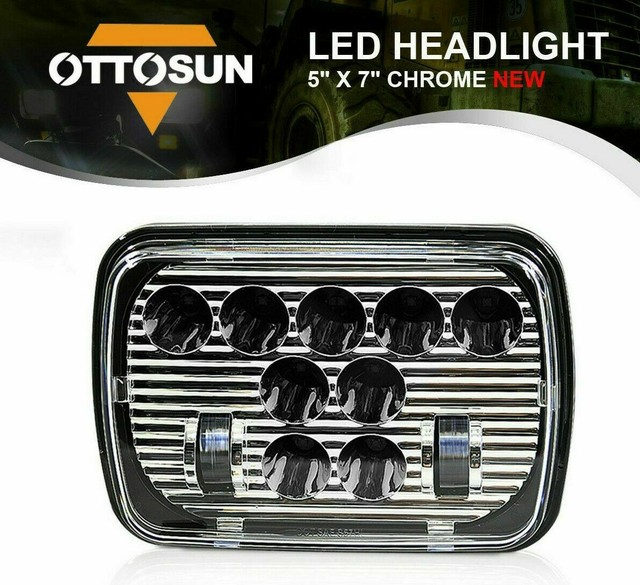 LED Headlight 5x7 55W Square HeadLamp For Trucks or custom car USA stock eBay