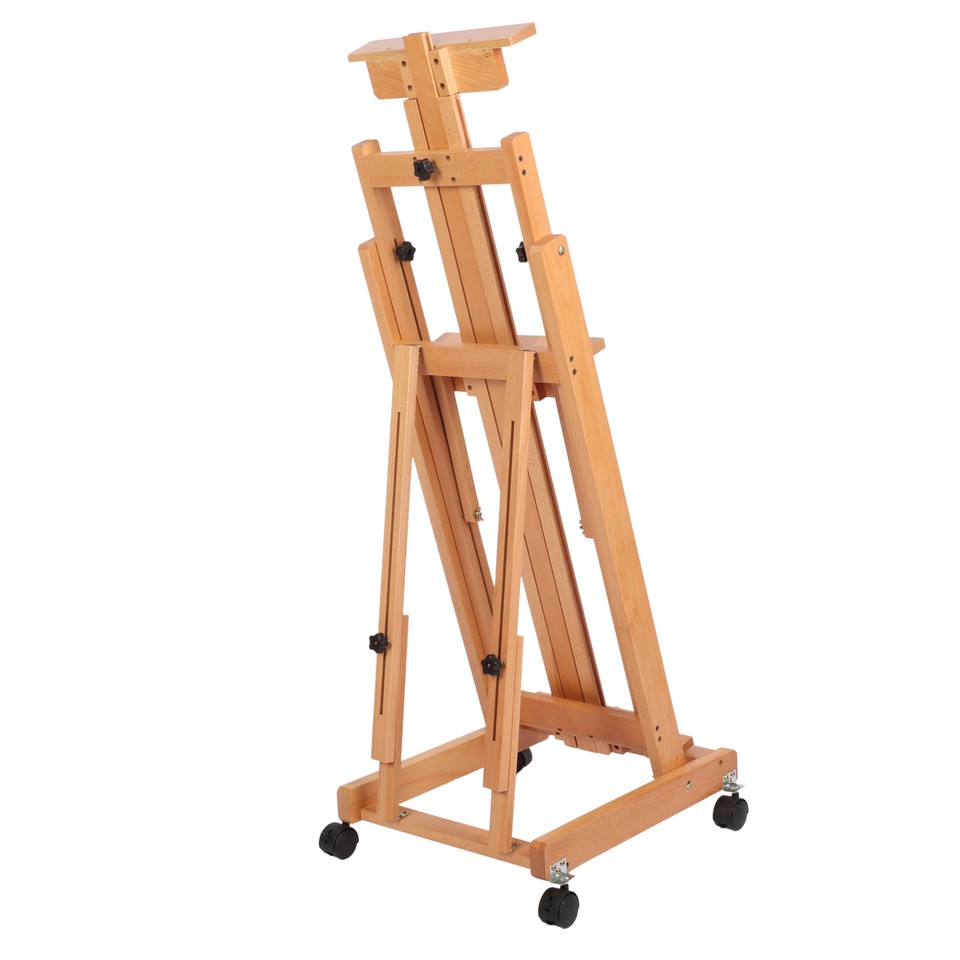 Movable Studio Easel Artist Painting Stand Beech Wood H-Frame Heavy ...