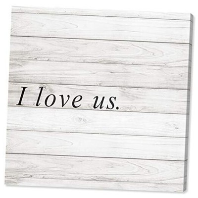  Typography and Quotes Wall Art Canvas Prints 'I Love Us Square' Home Décor, 