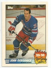 JOHN OGRODNICK 1990-91 TOPPS '89-90 TEAM SCORING LEADERS NEAR MINT+ CONDITION