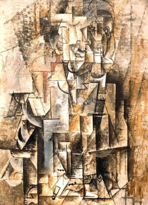 Man with a Violin (1912) by Pablo Picasso - 17'' x 22'' Fine Art Print - 00688
