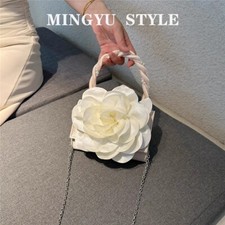 Luxury Designer Rose Floral Evening Bag Fashion Satin Women Handbag Shoulder Bag