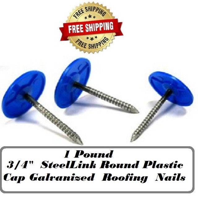 3/4" SteelLink Round Plastic Cap Galvanized ROOFING HOUSE WRAP Nails