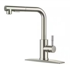 FORIOUS Kitchen Faucet 11.96" Single-Handle w/Pull Down Sprayer Brushed Nickel