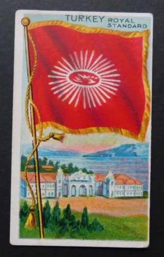 1910 Recruits Cigarette Tobacco Cigar Card ATC Flags of All Nations Turkey - Picture 1 of 2