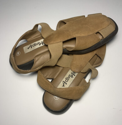 Clarks Active Air Womens Tan Leather Slingback Sandals Shoes