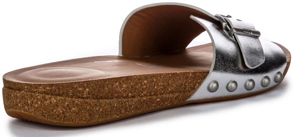 Fitflop Iqushion Ajustable Bukle Metálico Sandalia De Mujer Plata UK 3 - 8 - Imagen 3 de 4