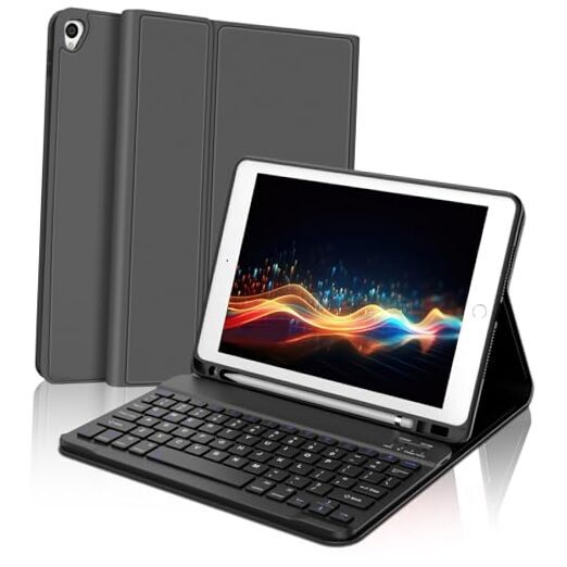 Slim Grey Keyboard Case for iPad 9th/8th/7th Gen Protective Cover