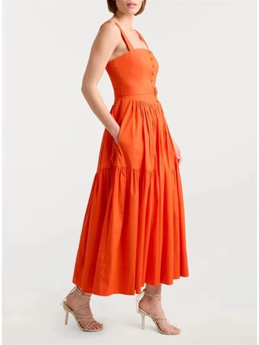 Women Cinq à Sept Square Neck High Waist Backless Tank Midi Dress - Bild 5 von 7