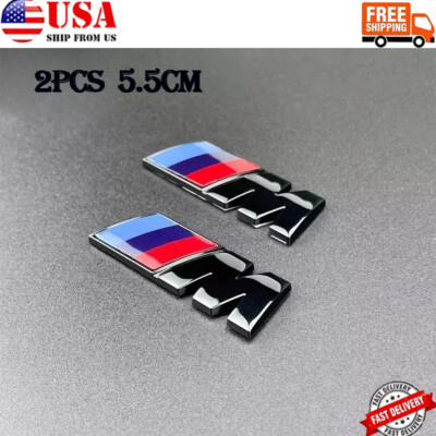 #ad SET 5.5CM M SPORT Fender Side Emblems Logo Badge M TECH BMW Black Universal Fit $21.99