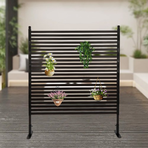 120×150cm Adjustable Height Outdoor Privacy Screen for Garden & Patio