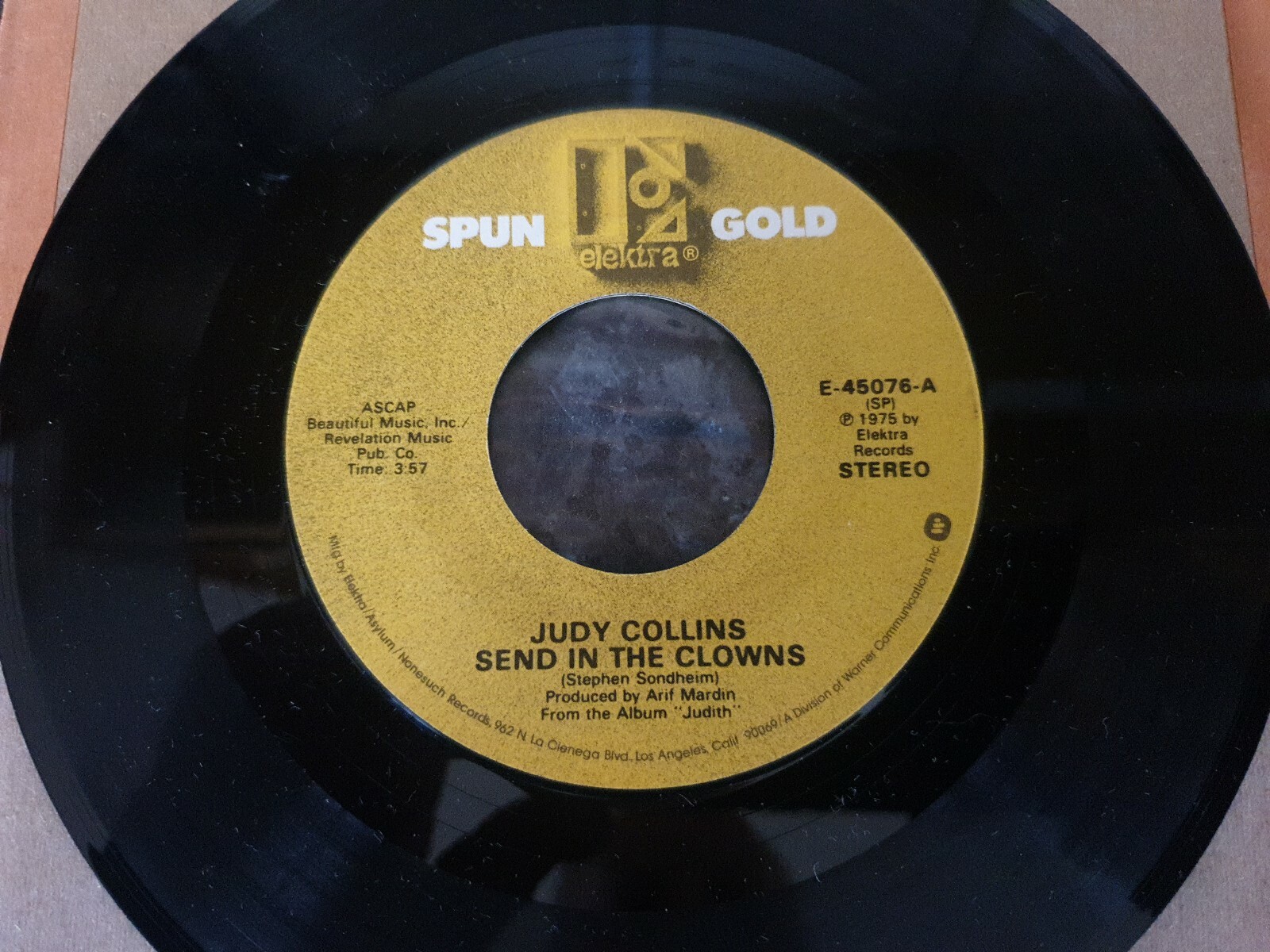 Judy Collins Send In The Clowns / Angel, Spread Your Wings (Elektra