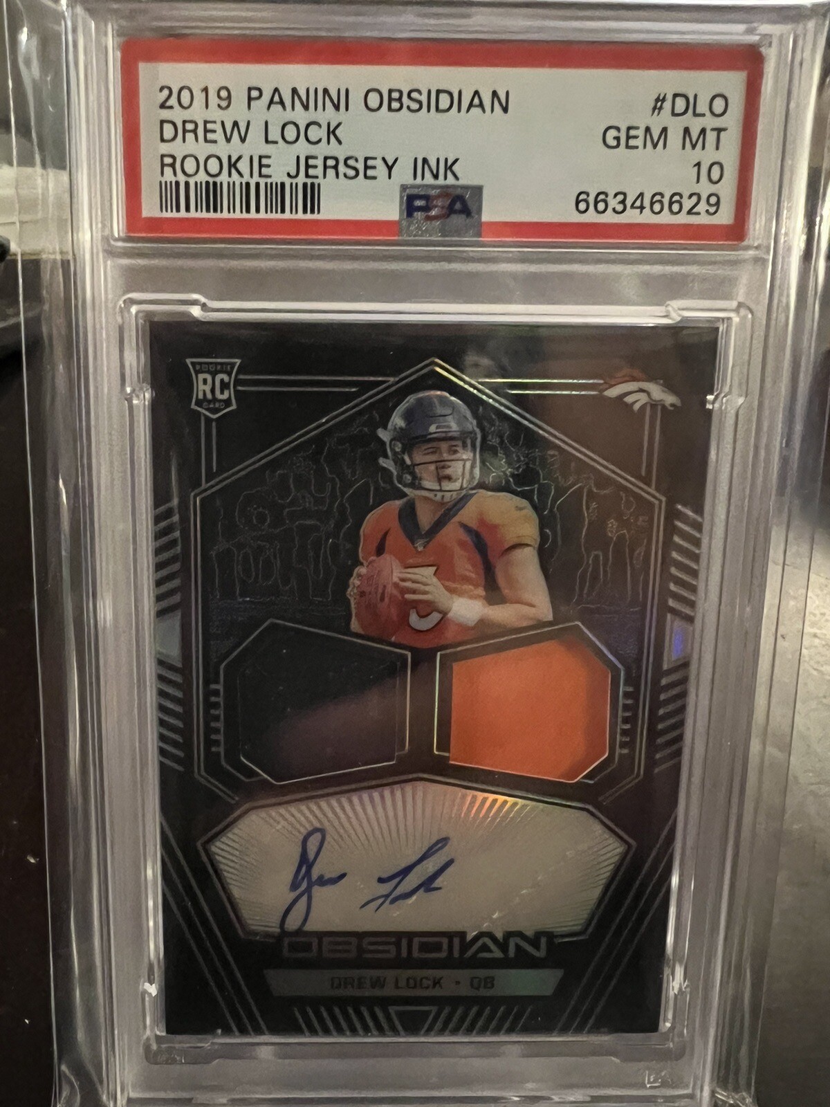 Drew Lock Panini Obsidian Rookie Jersey Ink #DLO Base