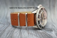20mm NATO Brown PU Leather Watch Strap For Steinhart Ocean Vintage Military