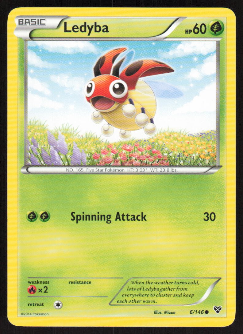 Pokemon Ledyba Common 6/146 XY Base Set LP