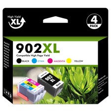 4 PACK 902-XL Ink Cartridge for HP 902XL Officejet Pro 6963 6968 6970 6975 6978