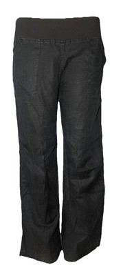Allen Allen Linen Pants Sz M Black Wide Leg Lightweight Flowy Beachy Lagenlook