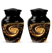 Golden Spiral Urn 3Inch Set Of 2 for Ashes Decorative Cremation Memorial