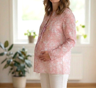 Umstandsbluse BELLYBUTTON  Gr. 36  rosé-weiß NEU Umstandstunika