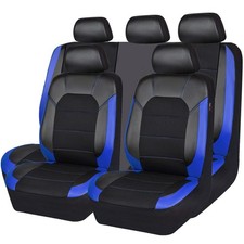 Car Pass Leather Seat Coversautomotive Universal Sport Full Set Black Blue Car Pass Leather Seat Coversautomotive Universal Sport Full Set Black Blue
