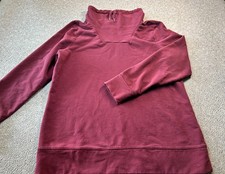 LL BEAN -Womens Pullover Cowl Funnel Neck Sweatshirt, Burgundy-Sz. LARGE