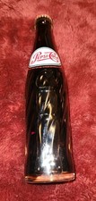 Vintage 10 OZ Pepsi Cola Full Bottle Clear Swirl Glass