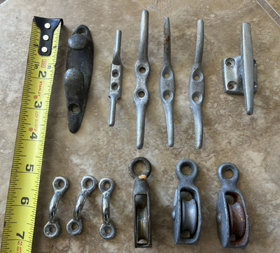 Lot of Vintage Marine Hardware Rigging Sailboat Boat Hatch Cleat