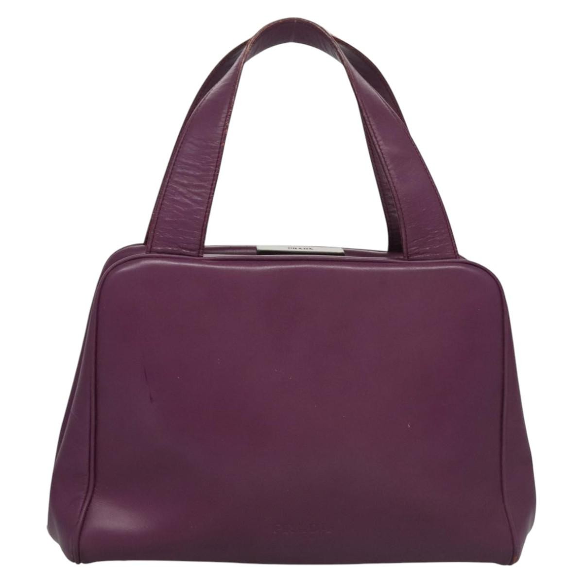 Prada Authentic Purple Leather Handbag Luxe Shoulder Bag