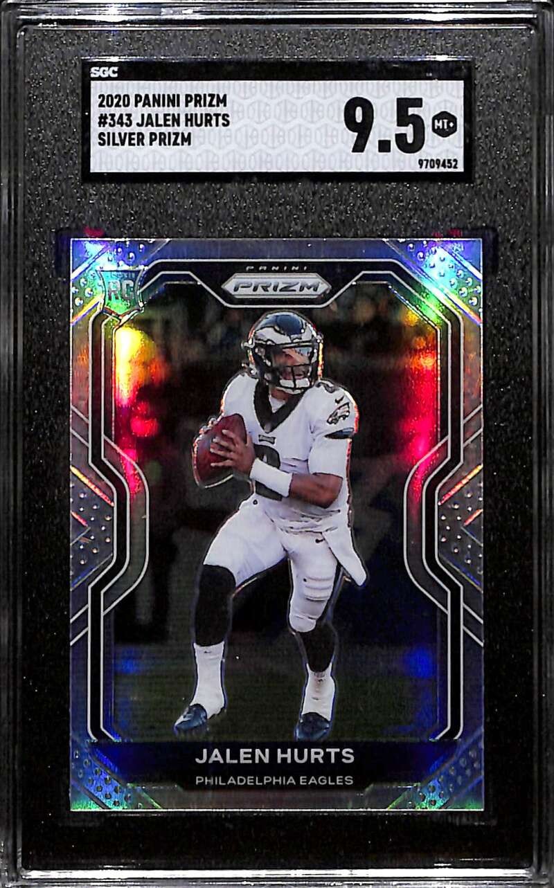 2020 Panini Prizm Prizms Silver Refractor 343 Jalen Hurts Rookie SGC 9.5 MT+