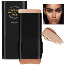 Face Foundation Stick, 2 in 1 Dual-Ended Long-Lasting 05#Deep wheat color 