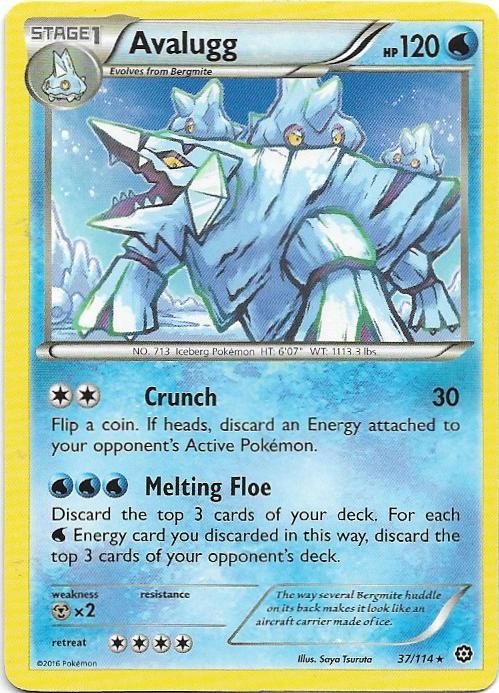 Avalugg 37/114 Rare Steam Siege Pokemon Near Mint