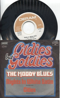 THE MOODY BLUES '' Nights In White Satin / Cities'' 7 Inch Single