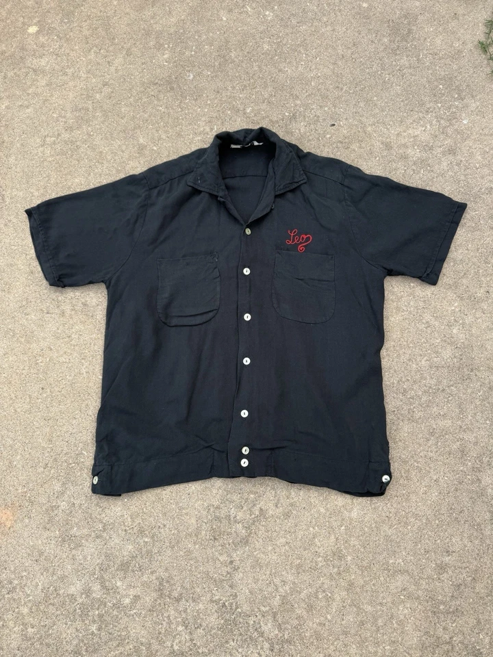 Vintage 40s Chainstiched Folsom Bowling Shirt Angeltown of California Size M - Image 2 of 4