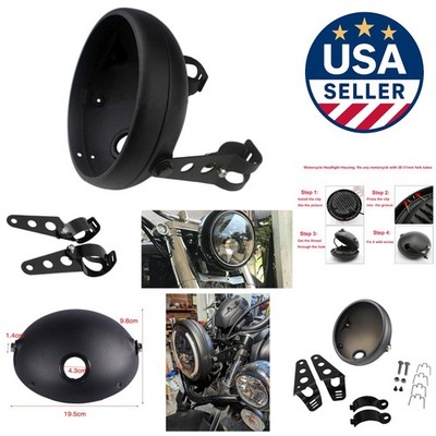 Durable Rust-Resistant 7'' Motorcycle Headlight Bucket for Cafe Racers & Choppers