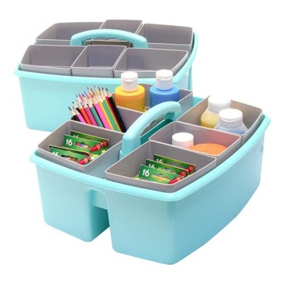 Large Classroom Caddy with Cups, 13 x 11 x 6.575 Inches, Teal, Case of 2 (009...