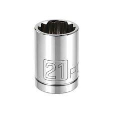 Powerbuilt 12 Inch Drive X 21 Mm 12 Point Shallow Socket - 642019