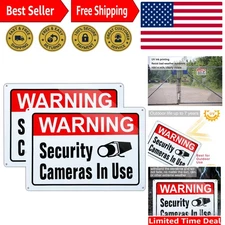Large Warning Video Surveillance in Use Sign,Security Cameras in use Sign,Lar...