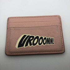 HB Hugo Boss Card Holder Vroomm Pink Genuine Leather Cardholder ID Wallet