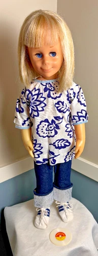 1960s Charmin' Chatty 24" Doll Blonde Hair Vintage Mattel - Hard Swivel Face