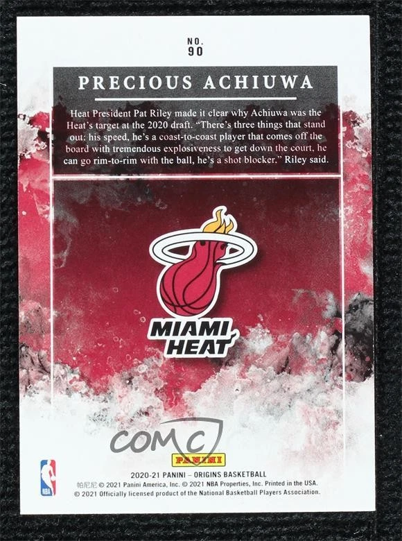 2020-21 Panini Origins Orange /75 Precious Achiuwa #90 Rookie RC - Image 2 of 2