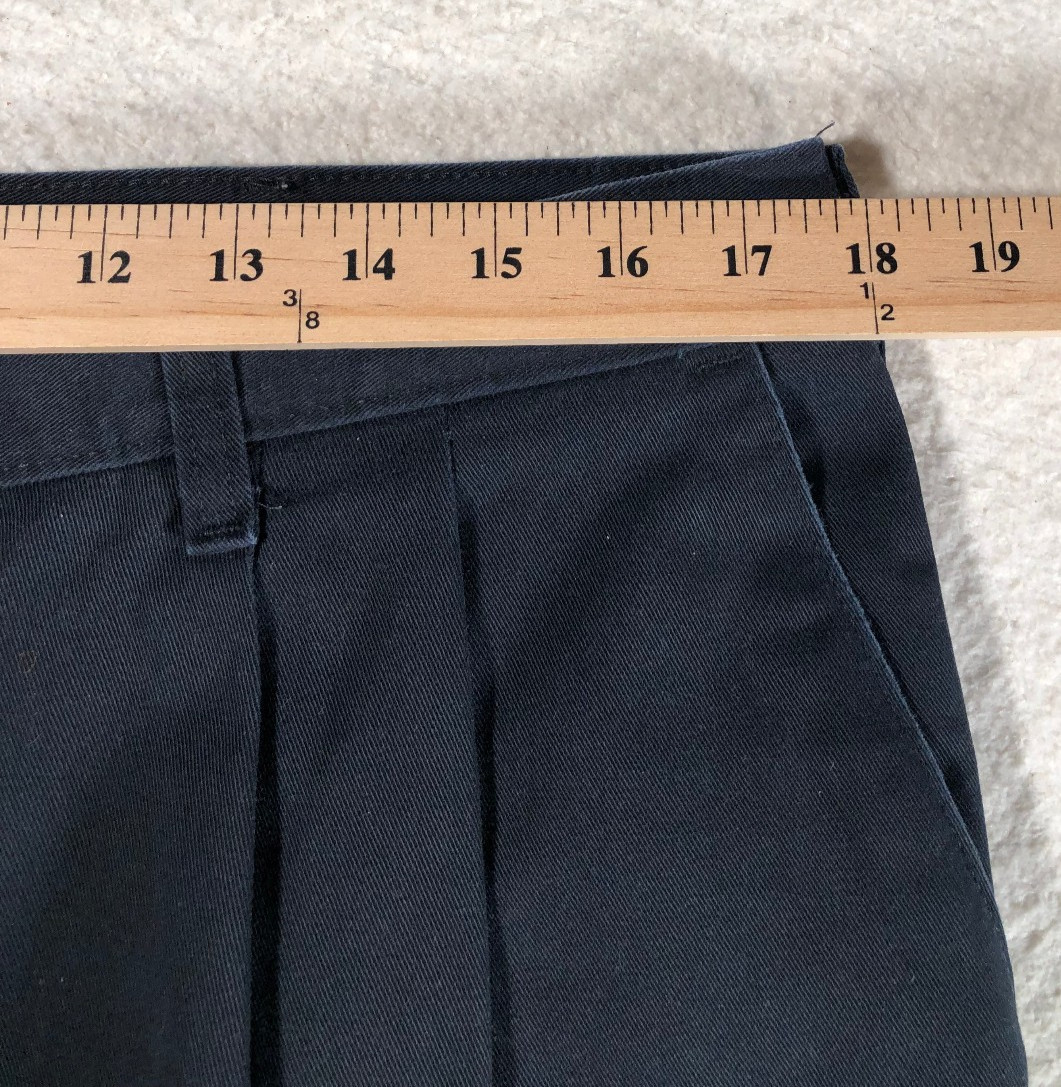 Lee Performance Khaki Men Pants Pleated Classic Straight Black 100% Cotton 36x30 thumbnail 4