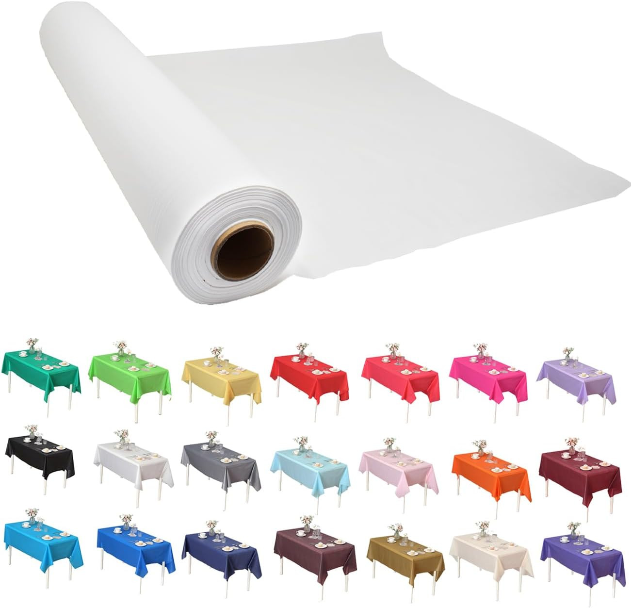 Roll - 40in X 100 Feet Heavy Duty Plastic Banquet Ta