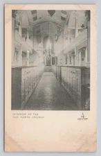 Interior of the Old North Church Boston MA Maynards Postcard