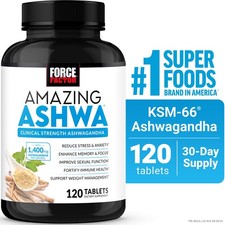 Amazing Ashwa with KSM-66 Ashwagandha for Stress Relief, Cortisol Balance,