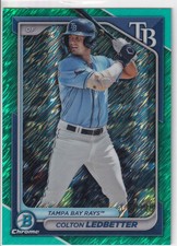 2024 Bowman - Chrome Prospects Colton Ledbetter #BCP-124 Aqua Shimmer Refractor