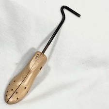 Vintage Wood  Metal Shoe Tree Split Toe Form Shaper Stretcher