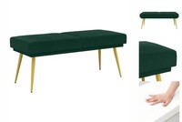 Doppellagige Bank DunkelgrüN 120X45X46 Cm Samt