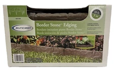Border Stone Edging 12" L x 5.75" H Garden Deco, Resin Brown - Suncast BSE10BR