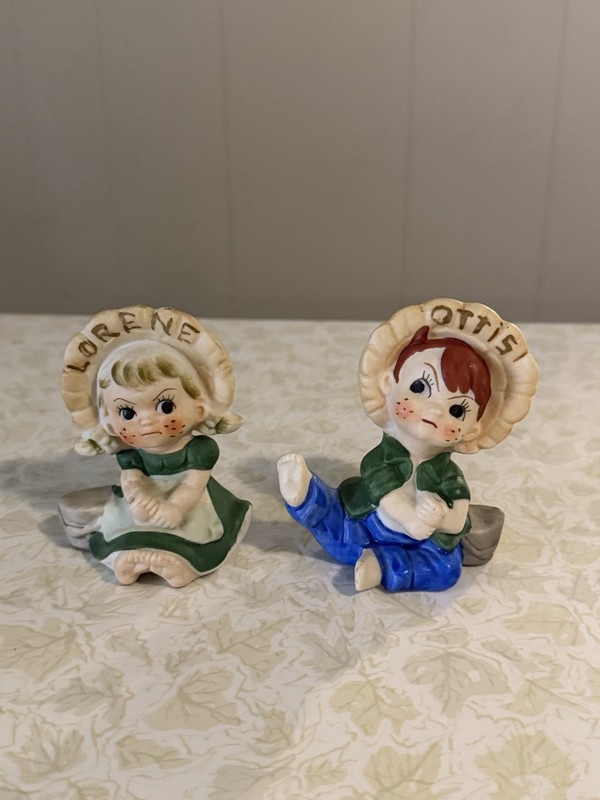 Vintage Brinn's Boy & Girl Figurines Fishing