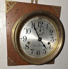 Rare Antique Seth Thomas Ships Deck Clock Wal...